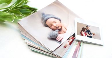 Fotografias, incluindo bebés e família com um ramo 